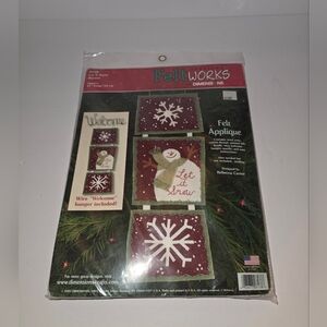 Dimensions Applique Feltworks Felt Kit LET IT SNOW BANNER Snowman Welcome